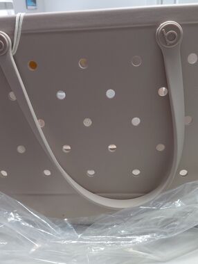 BOGG BAG Mushroom Beige Tote with Perforated Design